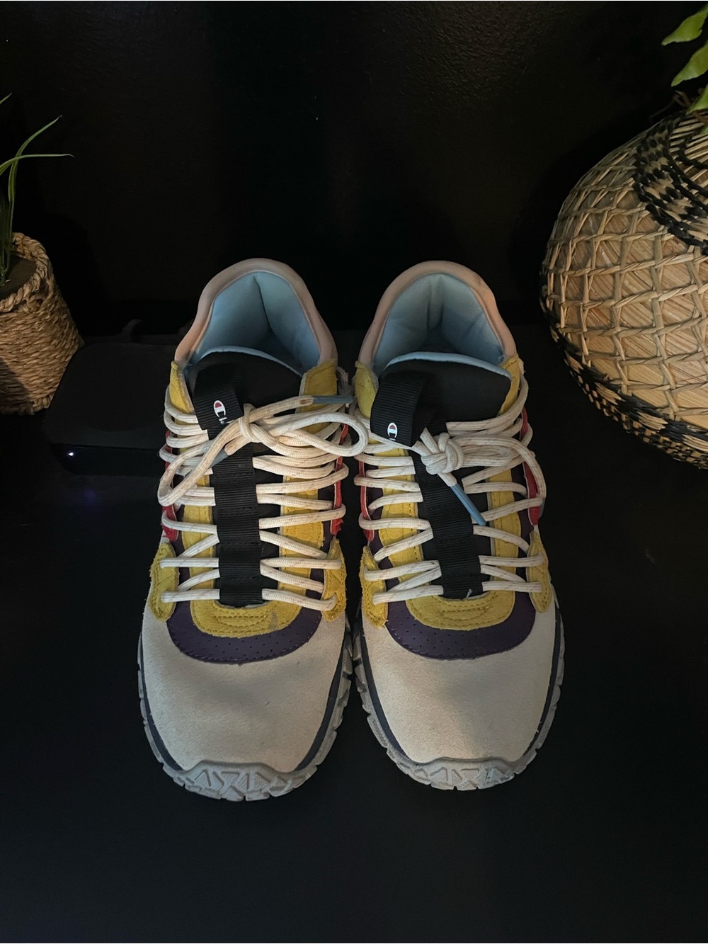 Champion Cream, Yellow & Purple Retro Style Sneakers